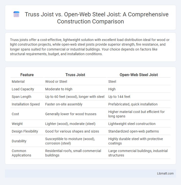 Truss Joist vs. Open-Web Steel Joist: A Comprehensive Construction Comparison