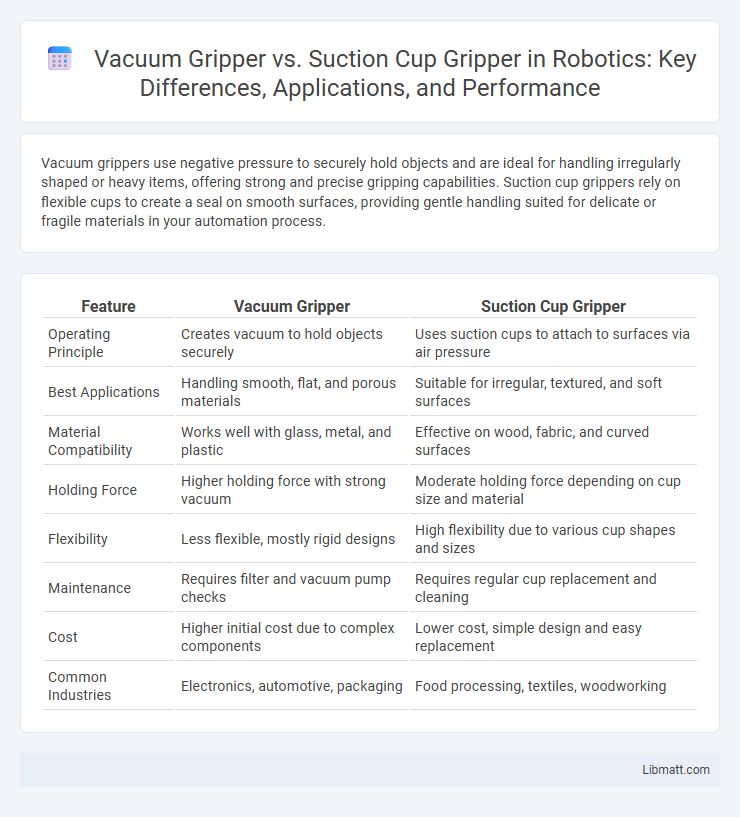 Vacuum Gripper vs. Suction Cup Gripper in Robotics: Key Differences, Applications, and Performance