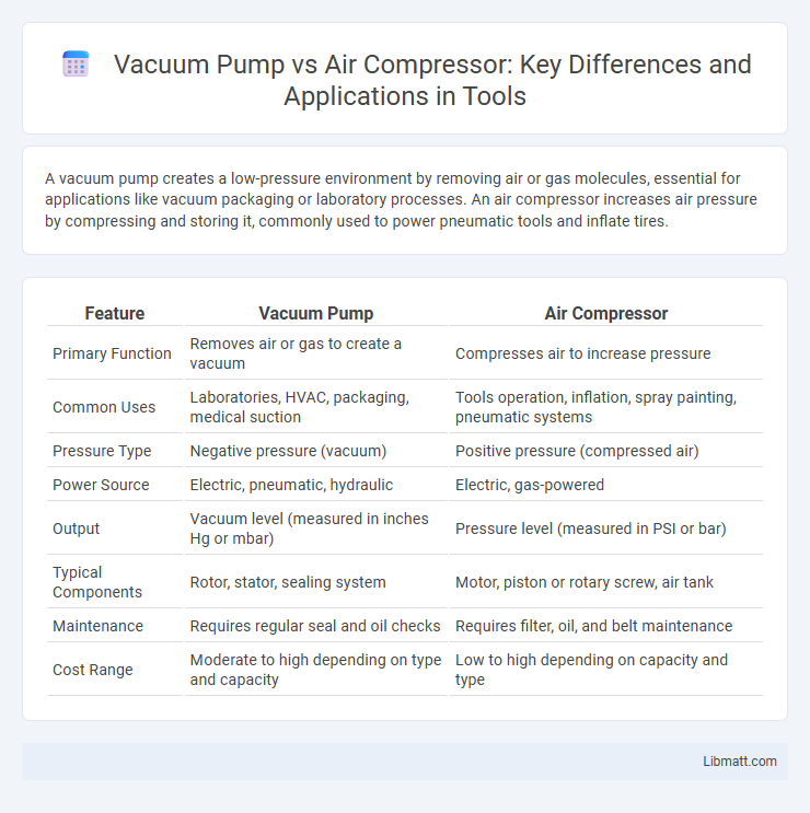 Vacuum Pump vs Air Compressor: Key Differences and Applications in Tools