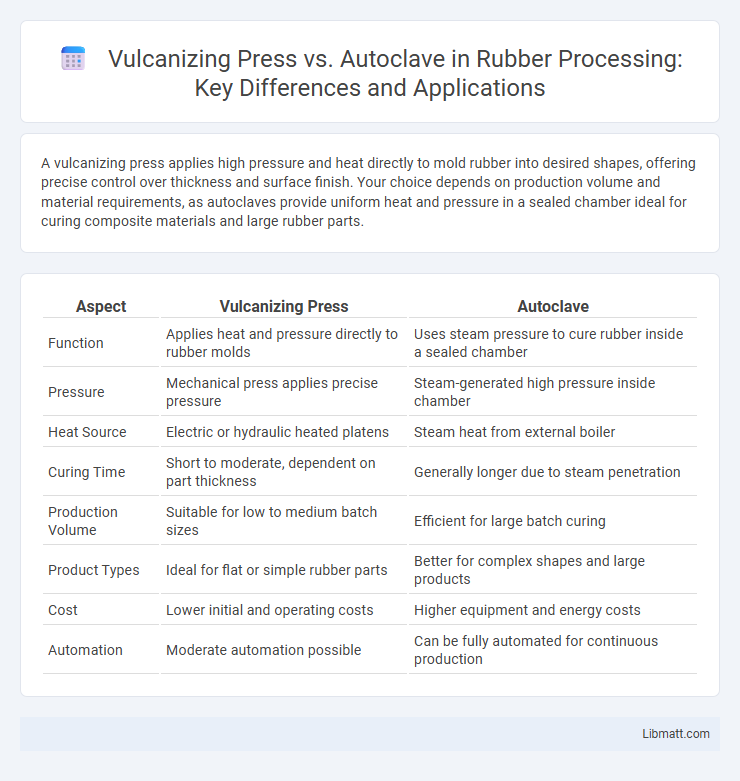 Vulcanizing Press vs. Autoclave in Rubber Processing: Key Differences and Applications