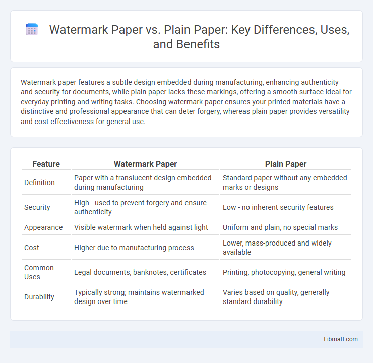 Watermark Paper vs. Plain Paper: Key Differences, Uses, and Benefits