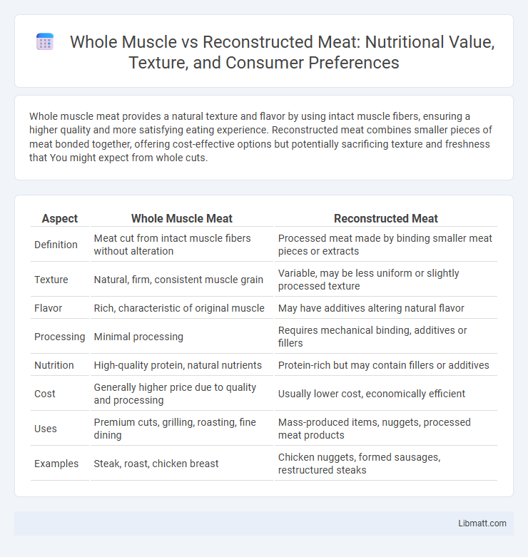 Whole Muscle vs Reconstructed Meat: Nutritional Value, Texture, and Consumer Preferences
