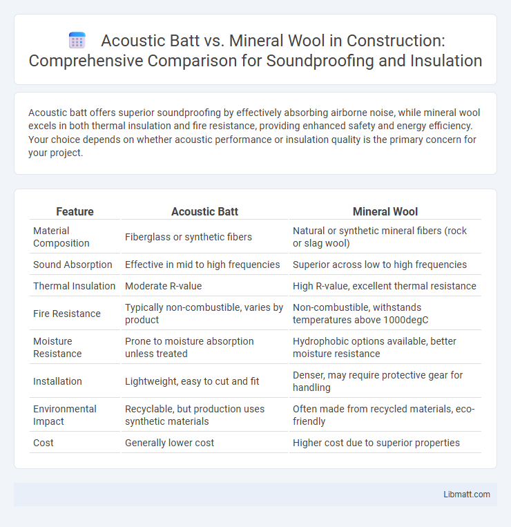 Acoustic Batt vs. Mineral Wool in Construction: Comprehensive Comparison for Soundproofing and Insulation