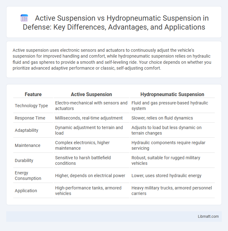 Active Suspension vs Hydropneumatic Suspension in Defense: Key Differences, Advantages, and Applications
