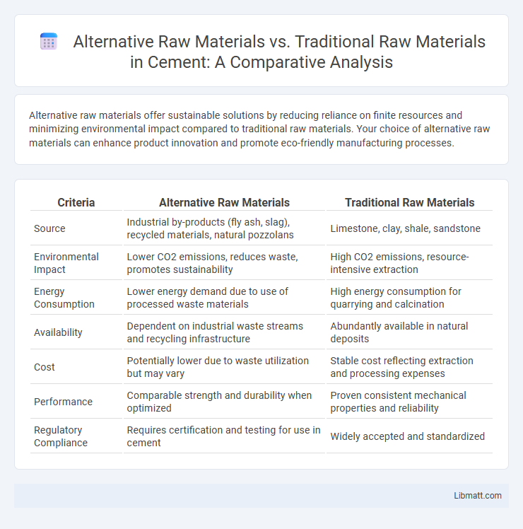 Alternative Raw Materials vs. Traditional Raw Materials in Cement: A Comparative Analysis