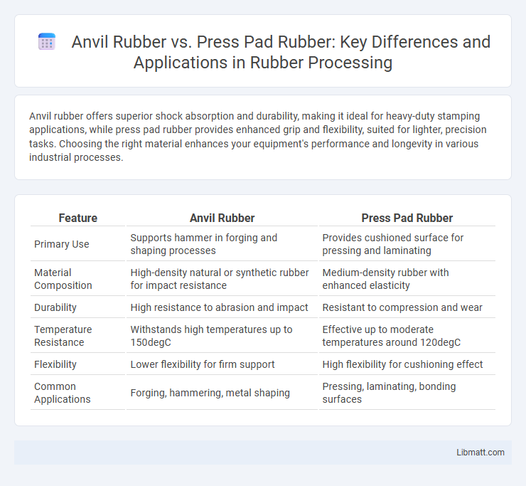 Anvil Rubber vs. Press Pad Rubber: Key Differences and Applications in Rubber Processing