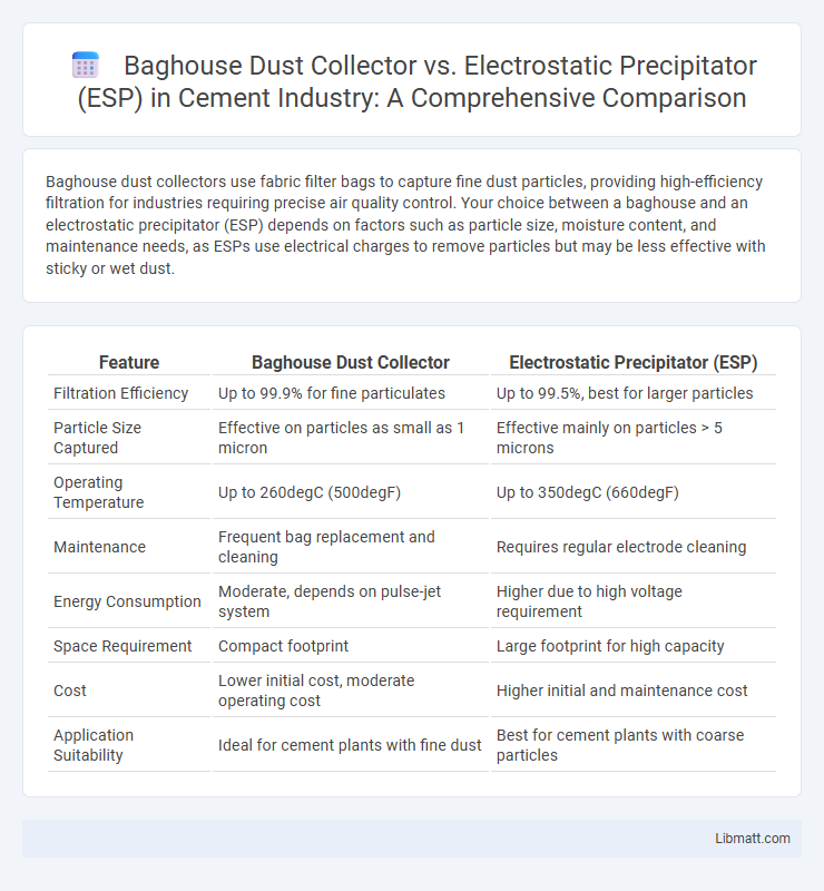 Baghouse Dust Collector vs. Electrostatic Precipitator (ESP) in Cement Industry: A Comprehensive Comparison