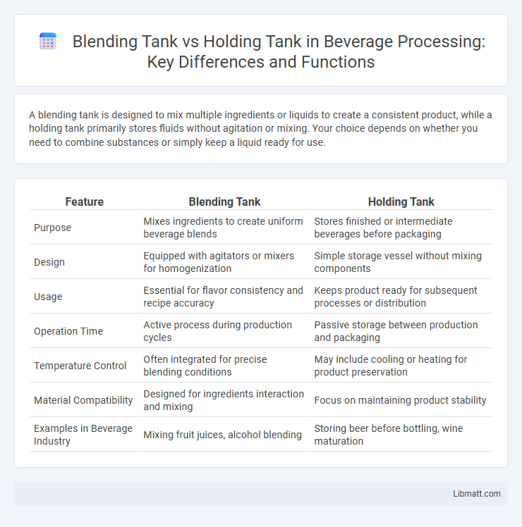 Blending Tank vs Holding Tank in Beverage Processing: Key Differences and Functions