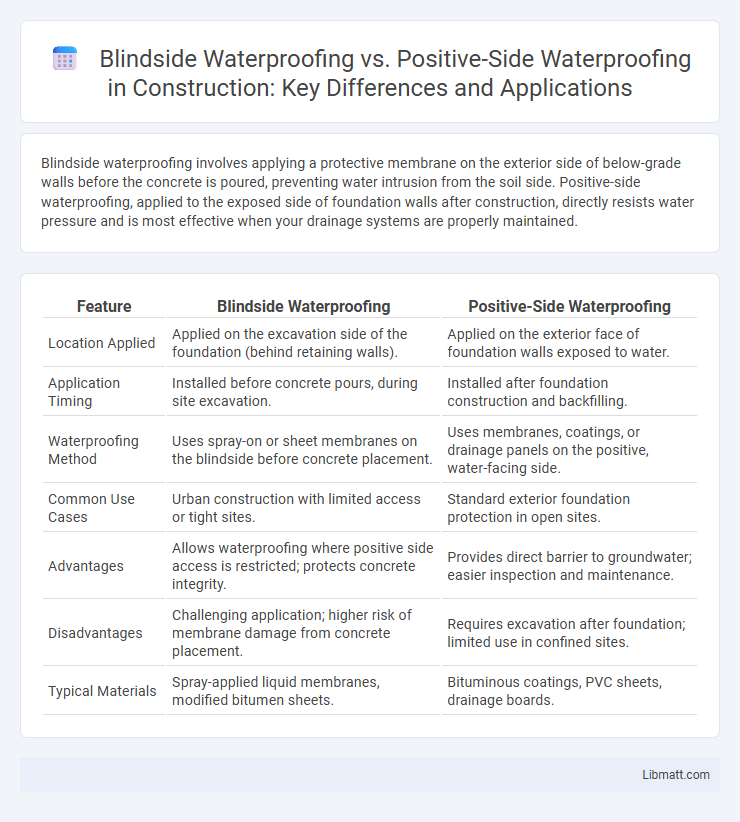 Blindside Waterproofing vs. Positive-Side Waterproofing in Construction: Key Differences and Applications
