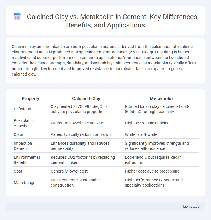 Calcined Clay vs. Metakaolin in Cement: Key Differences, Benefits, and Applications