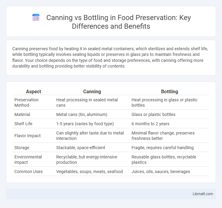 Canning vs Bottling in Food Preservation: Key Differences and Benefits