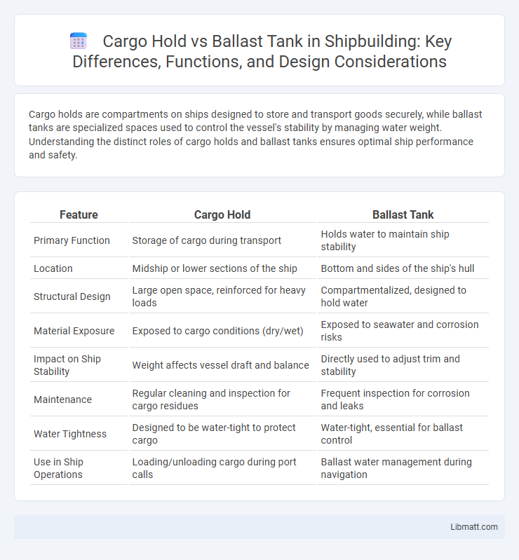 Cargo Hold vs Ballast Tank in Shipbuilding: Key Differences, Functions, and Design Considerations
