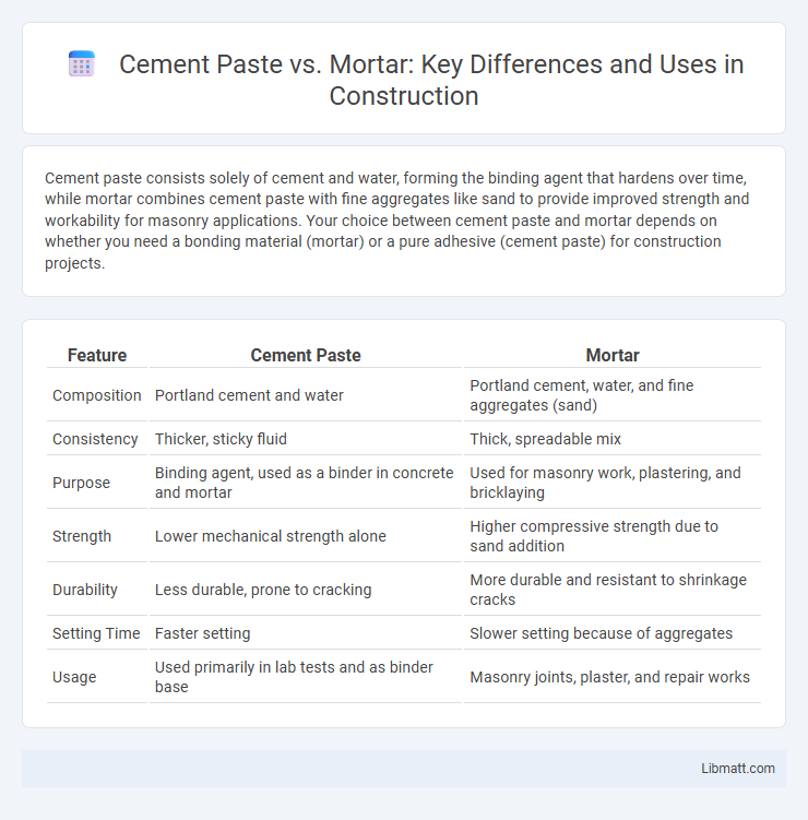 Cement Paste vs. Mortar: Key Differences and Uses in Construction