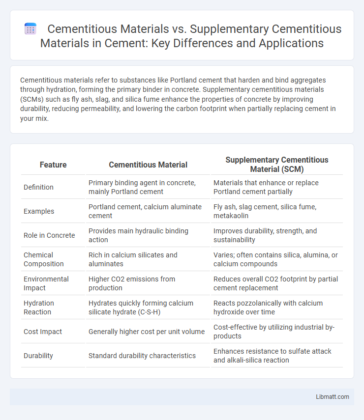 Cementitious Materials vs. Supplementary Cementitious Materials in Cement: Key Differences and Applications