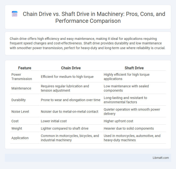 Chain Drive vs. Shaft Drive in Machinery: Pros, Cons, and Performance Comparison