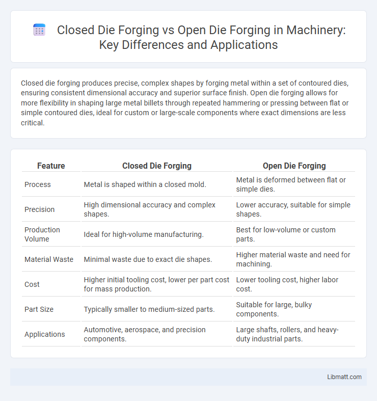 Closed Die Forging vs Open Die Forging in Machinery: Key Differences and Applications