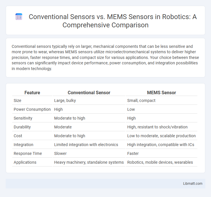 Conventional Sensors vs. MEMS Sensors in Robotics: A Comprehensive Comparison
