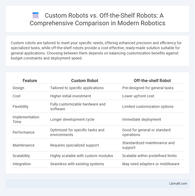 Custom Robots vs. Off-the-Shelf Robots: A Comprehensive Comparison in Modern Robotics