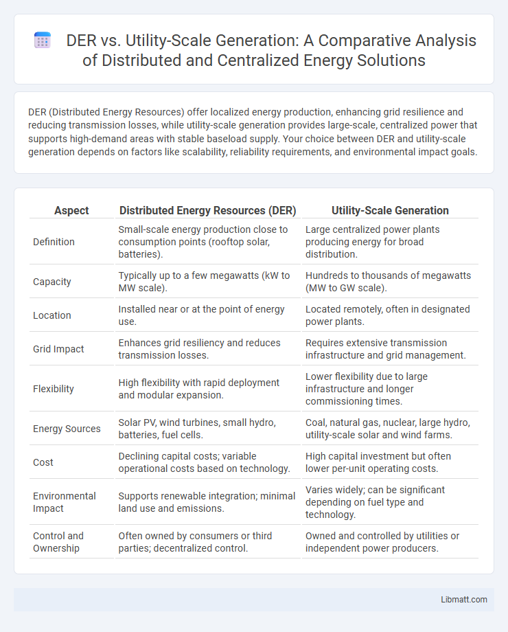DER vs. Utility-Scale Generation: A Comparative Analysis of Distributed and Centralized Energy Solutions