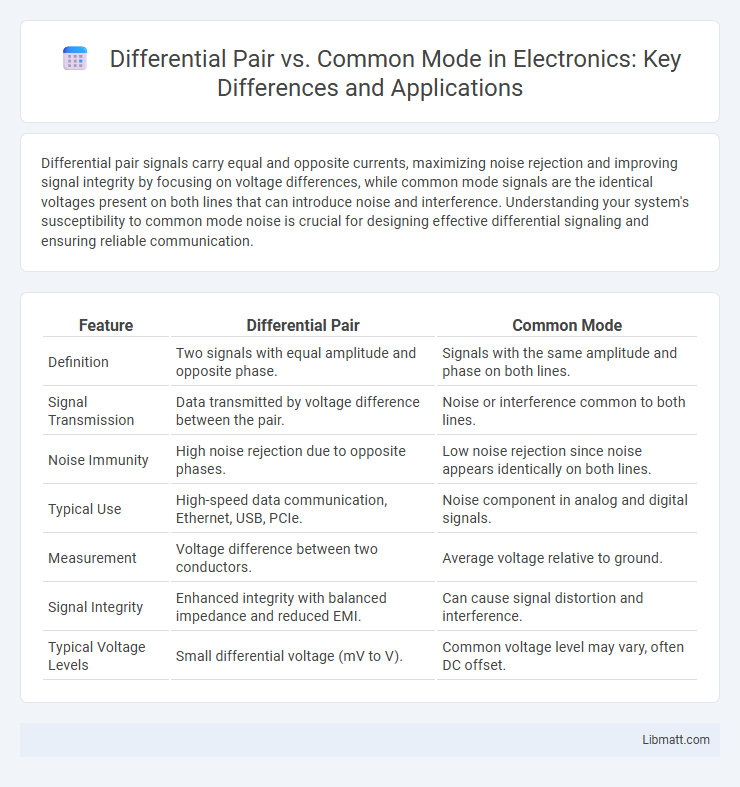 Differential Pair vs. Common Mode in Electronics: Key Differences and Applications