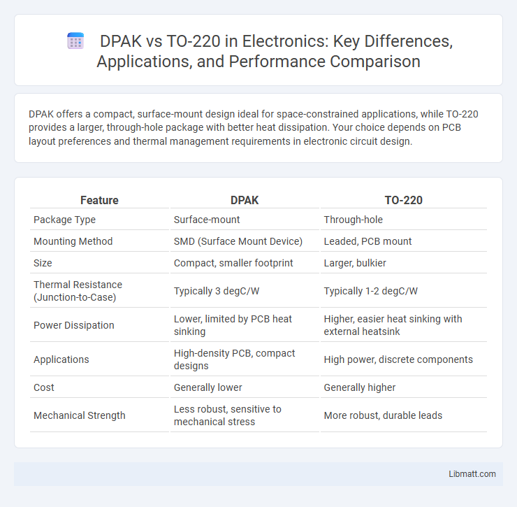 DPAK vs TO-220 in Electronics: Key Differences, Applications, and Performance Comparison