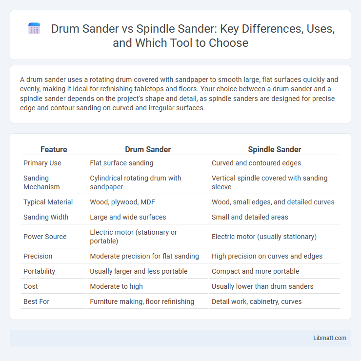 Drum Sander vs Spindle Sander: Key Differences, Uses, and Which Tool to Choose