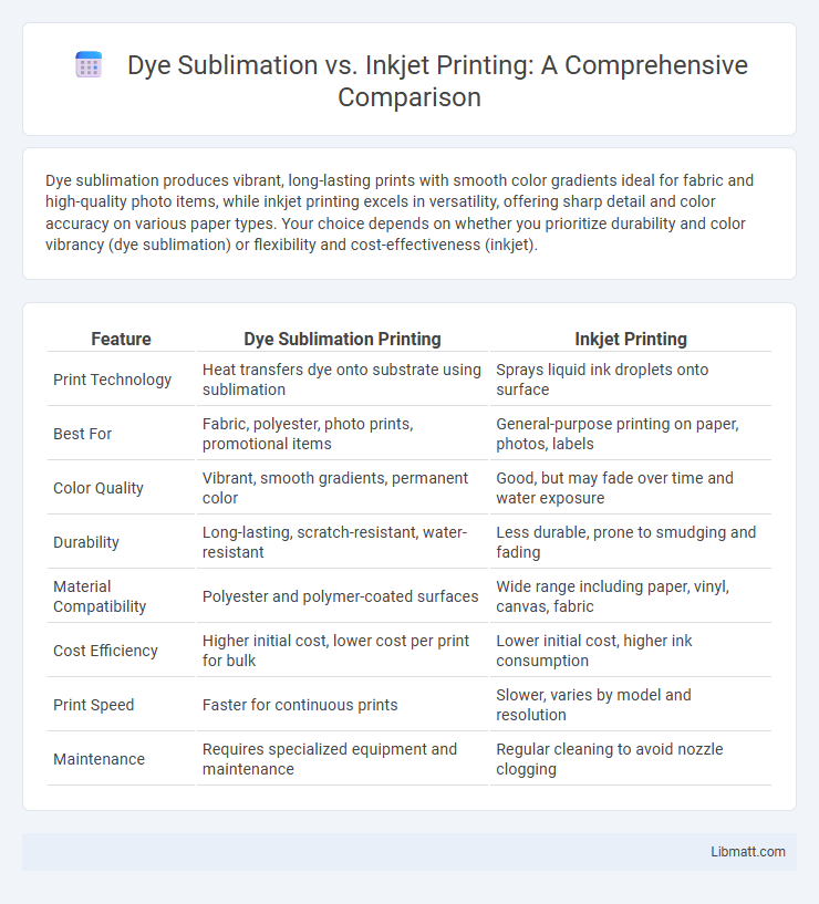 Dye Sublimation vs. Inkjet Printing: A Comprehensive Comparison