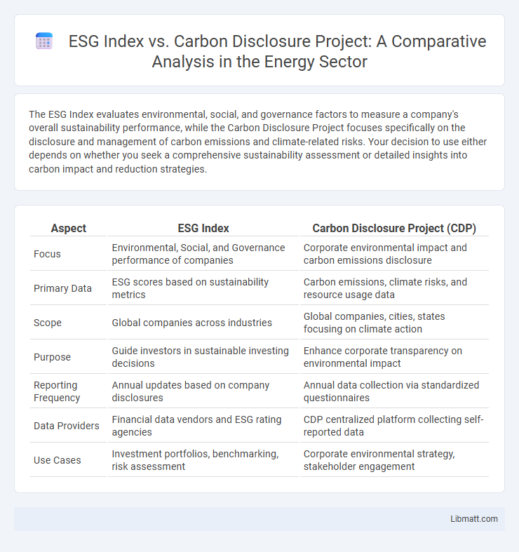 ESG Index vs. Carbon Disclosure Project: A Comparative Analysis in the Energy Sector