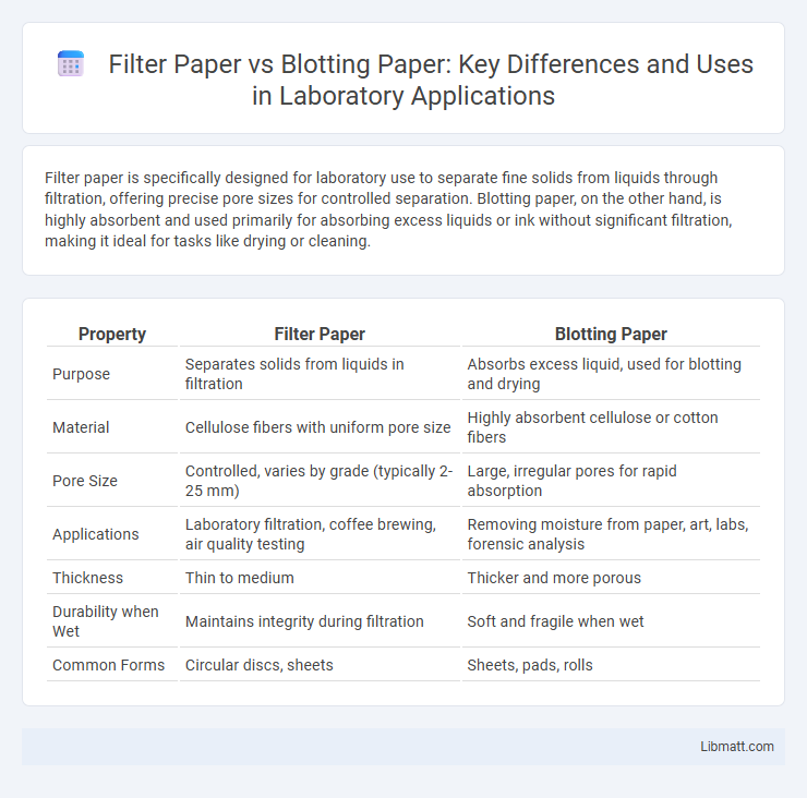 Filter Paper vs Blotting Paper: Key Differences and Uses in Laboratory Applications