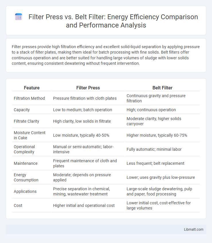 Filter Press vs. Belt Filter: Energy Efficiency Comparison and Performance Analysis