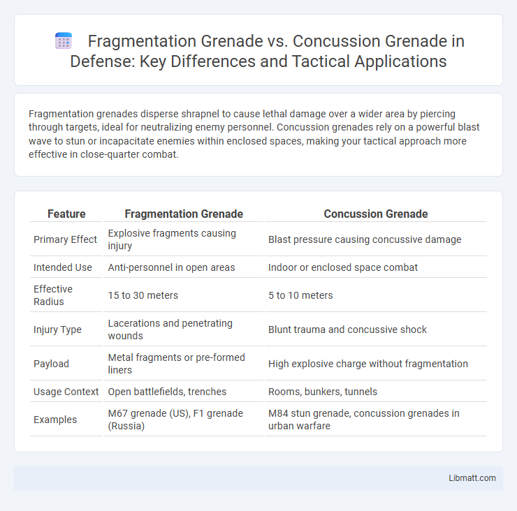 Fragmentation Grenade vs. Concussion Grenade in Defense: Key Differences and Tactical Applications