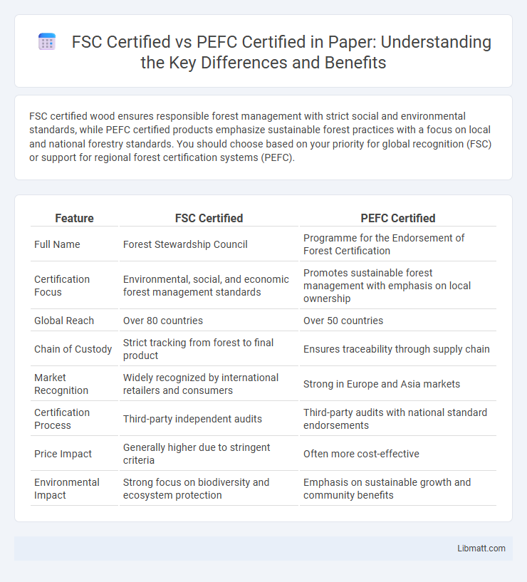 FSC Certified vs PEFC Certified in Paper: Understanding the Key Differences and Benefits