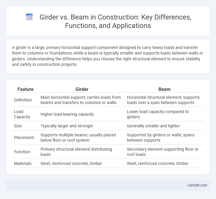 Girder vs. Beam in Construction: Key Differences, Functions, and Applications