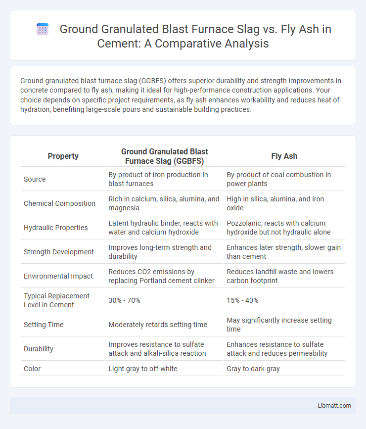 Ground Granulated Blast Furnace Slag vs. Fly Ash in Cement: A Comparative Analysis