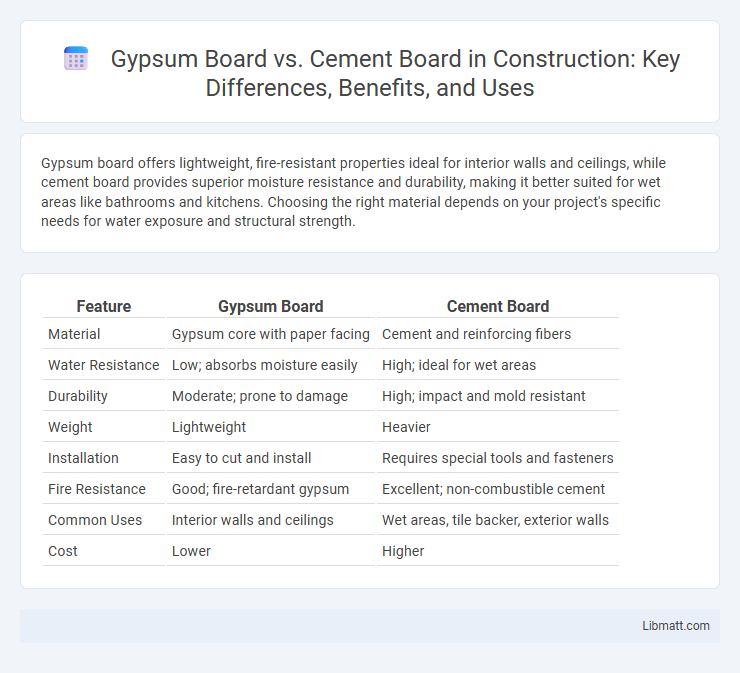 Gypsum Board vs. Cement Board in Construction: Key Differences, Benefits, and Uses