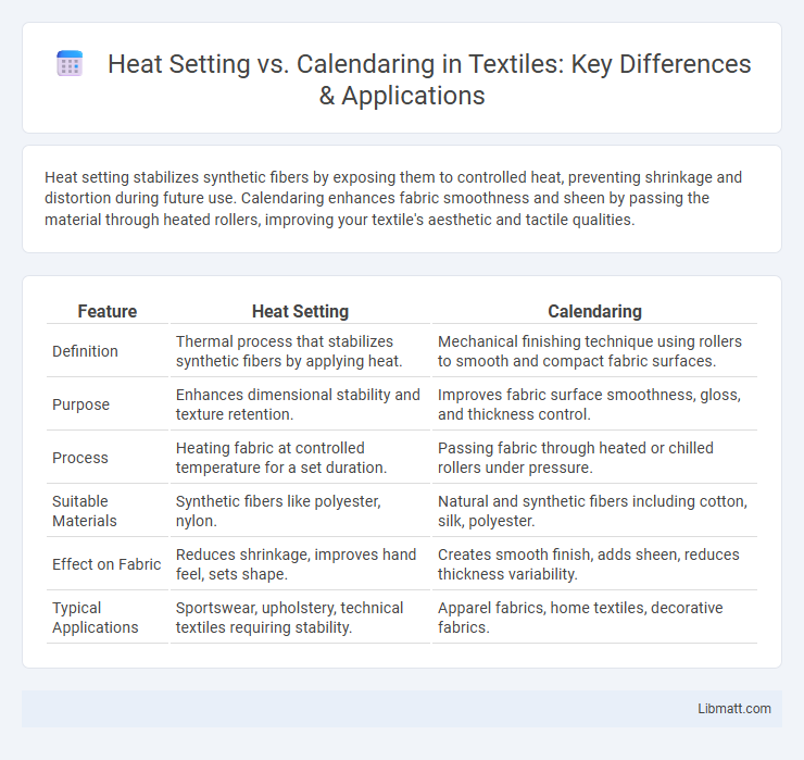 Heat Setting vs. Calendaring in Textiles: Key Differences & Applications