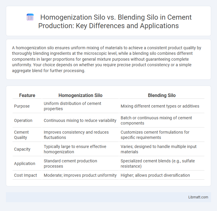 Homogenization Silo vs. Blending Silo in Cement Production: Key Differences and Applications