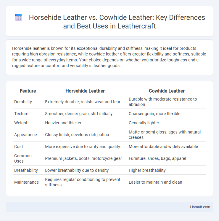 Horsehide Leather vs. Cowhide Leather: Key Differences and Best Uses in Leathercraft
