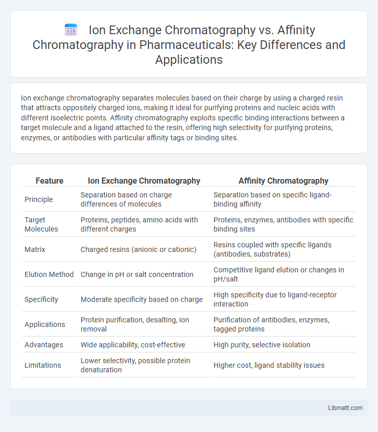 Ion Exchange Chromatography vs. Affinity Chromatography in Pharmaceuticals: Key Differences and Applications