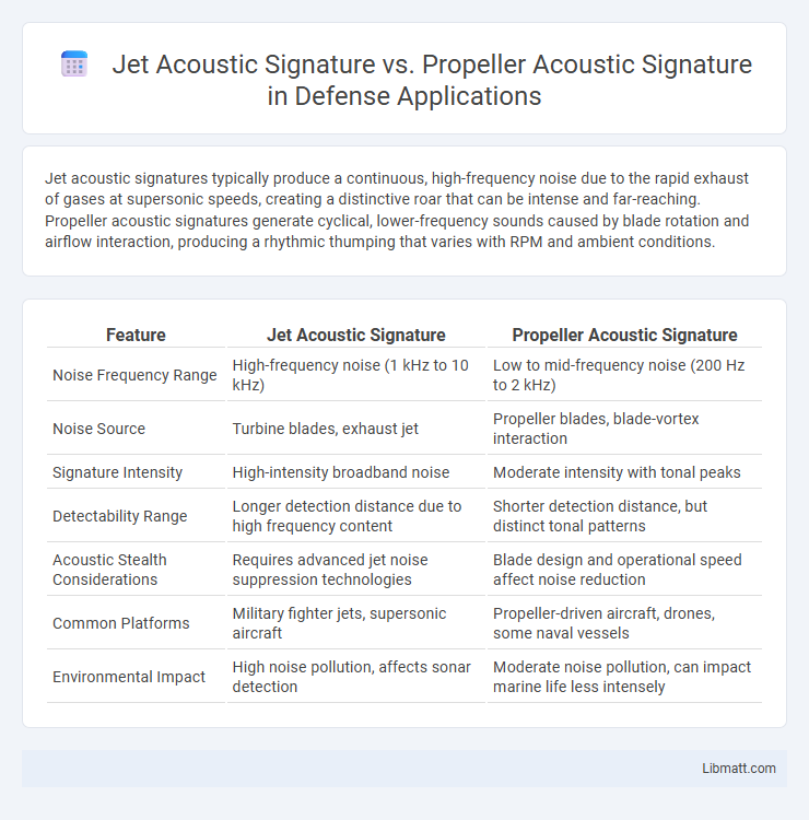 Jet Acoustic Signature vs. Propeller Acoustic Signature in Defense Applications
