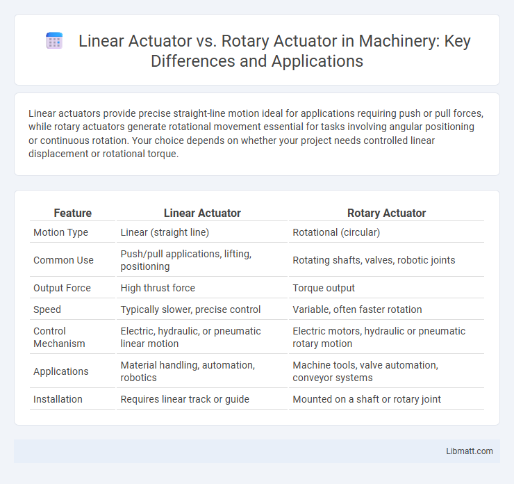 Linear Actuator vs. Rotary Actuator in Machinery: Key Differences and Applications