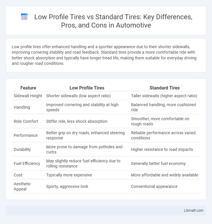 Low Profile Tires vs Standard Tires: Key Differences, Pros, and Cons in Automotive