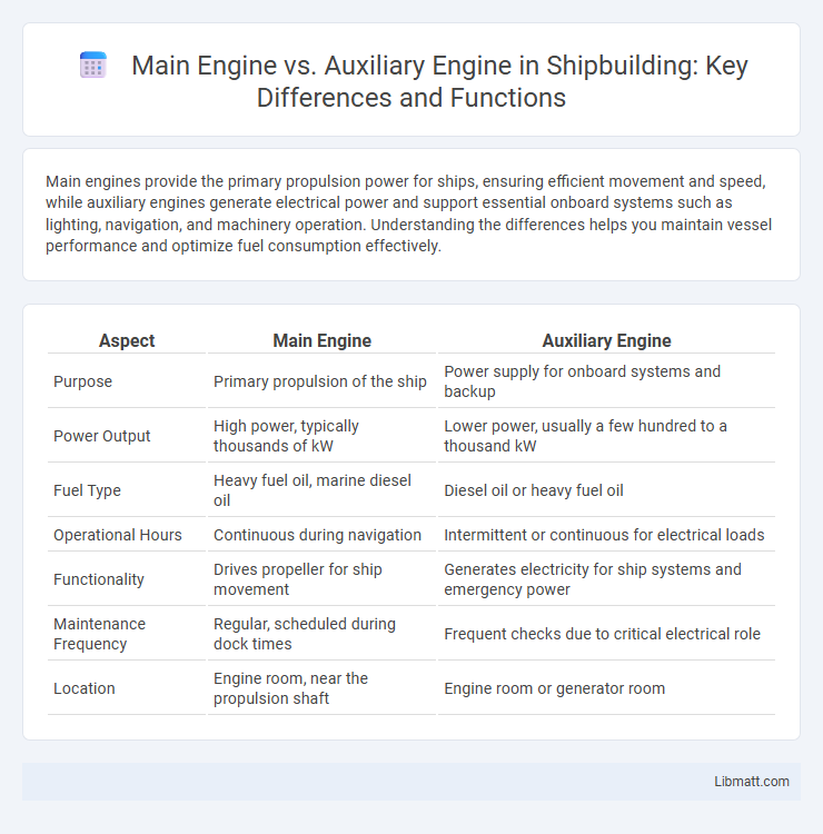 Main Engine vs. Auxiliary Engine in Shipbuilding: Key Differences and Functions