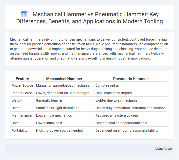 Mechanical Hammer vs Pneumatic Hammer: Key Differences, Benefits, and Applications in Modern Tooling