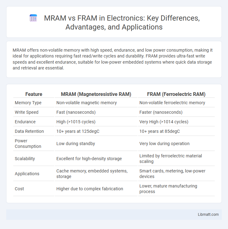 MRAM vs FRAM in Electronics: Key Differences, Advantages, and Applications