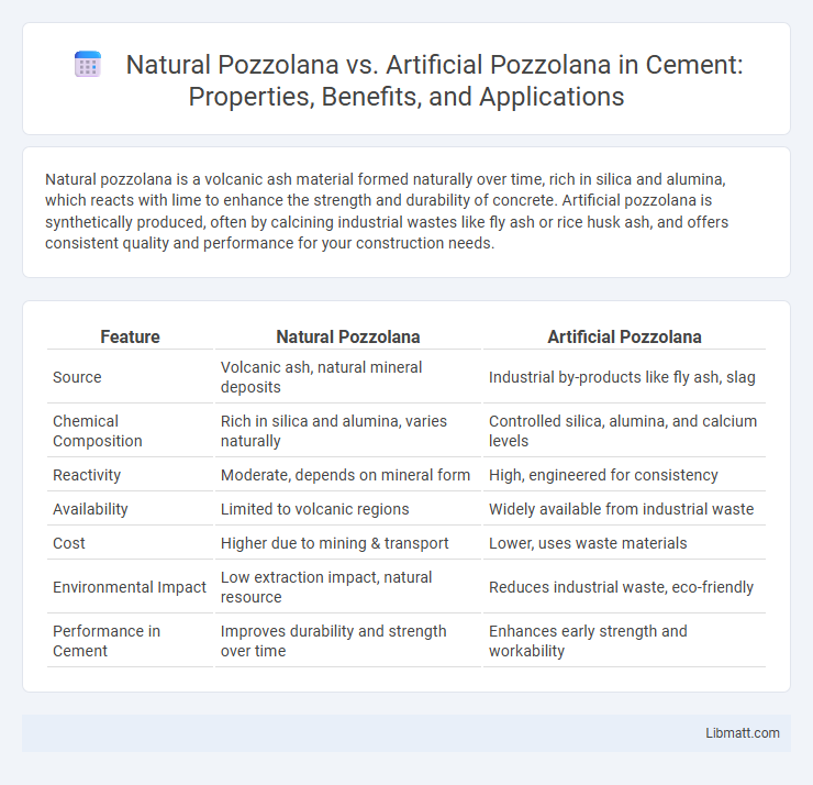 Natural Pozzolana vs. Artificial Pozzolana in Cement: Properties, Benefits, and Applications