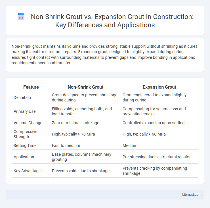 Non-Shrink Grout vs. Expansion Grout in Construction: Key Differences and Applications