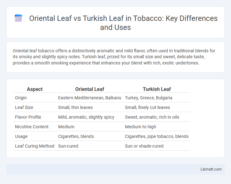 Oriental Leaf vs Turkish Leaf in Tobacco: Key Differences and Uses