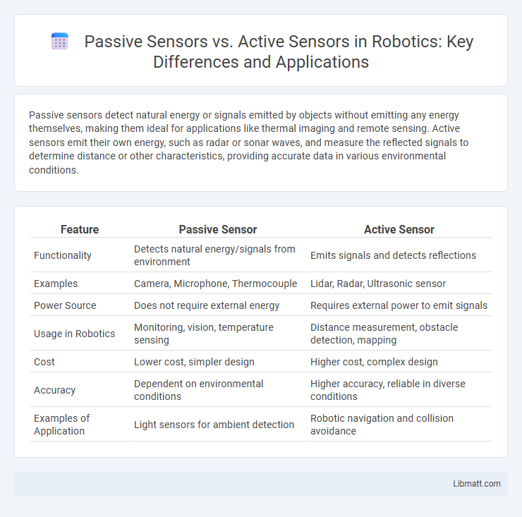 Passive Sensors vs. Active Sensors in Robotics: Key Differences and Applications