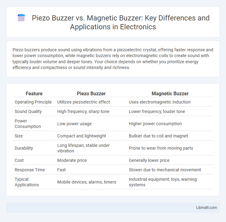 Piezo Buzzer vs. Magnetic Buzzer: Key Differences and Applications in Electronics